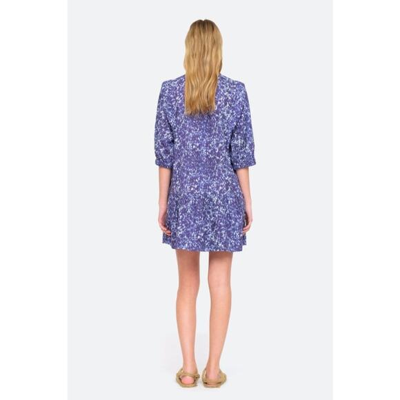 SEA New York Celine Long Sleeve Bib Dress in Lapis Blue NWT Womens Size 10 - Picture 3 of 9